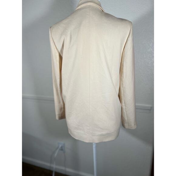 Vintage Rafaella women sz 6 petite 100% wool cream blazer jacket 1069 - Picture 4 of 7